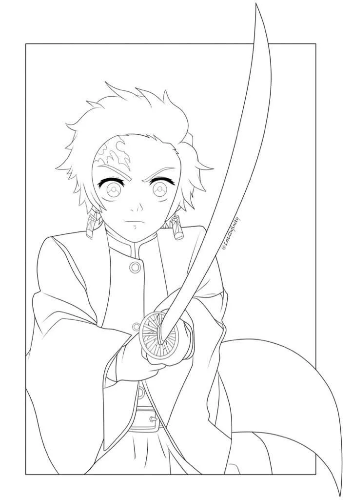 Tanjiro Coloring Pages 13