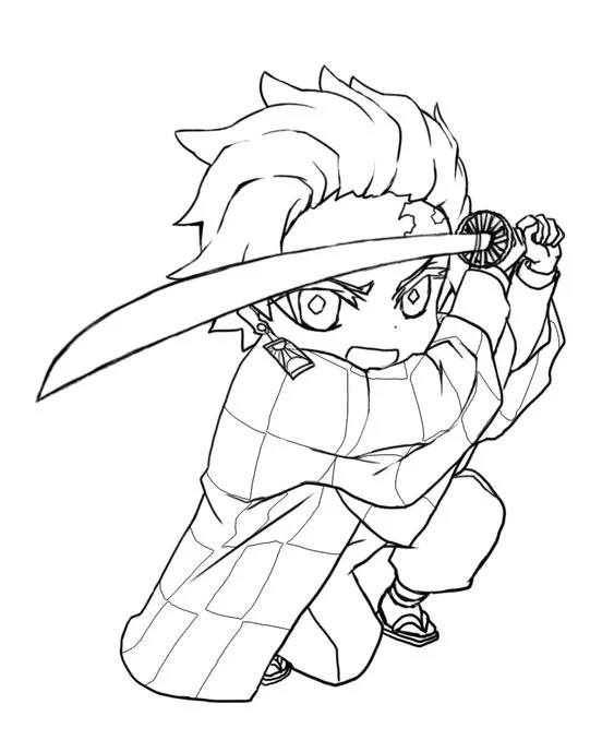 Tanjiro Coloring Pages 16