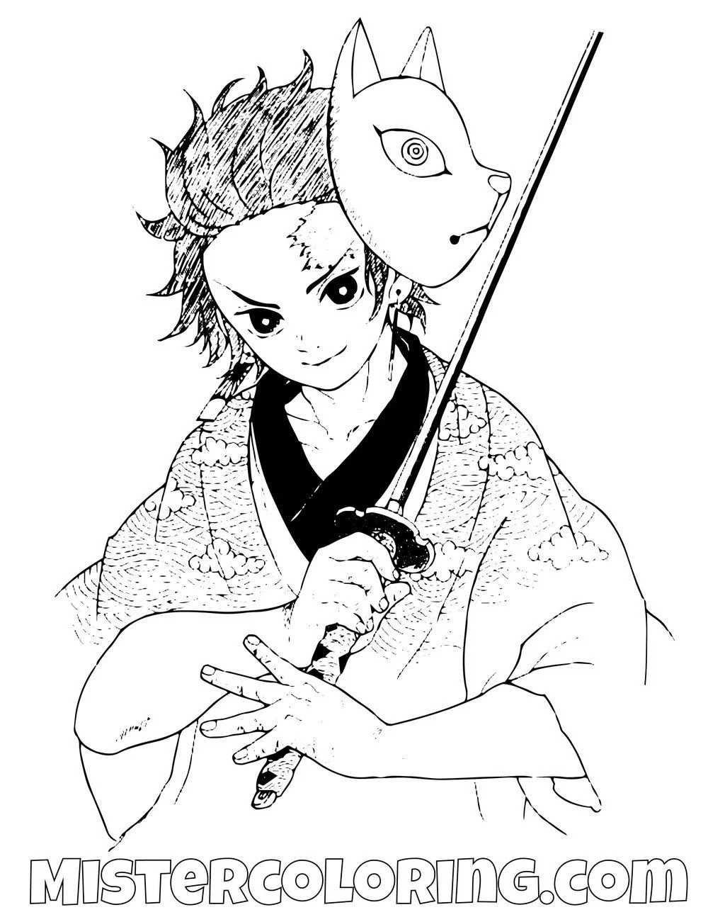 Tanjiro Coloring Pages 3