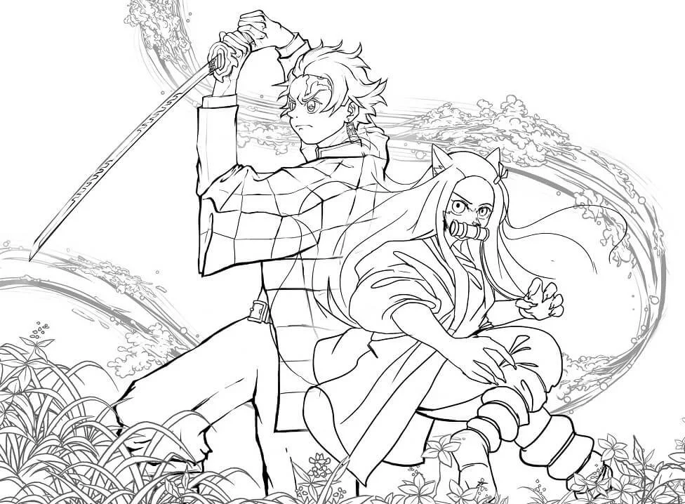 Tanjiro Coloring Pages 4