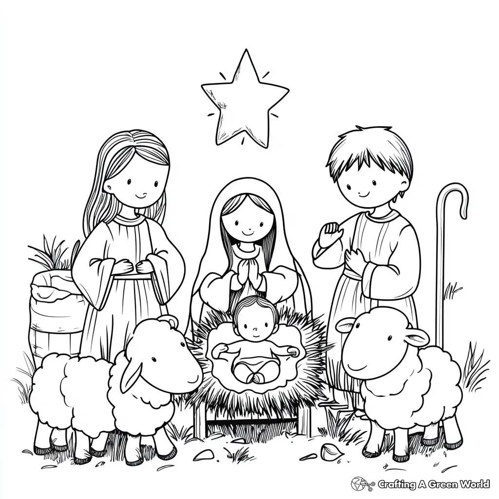 The Birth of Jesus Coloring Pages 1
