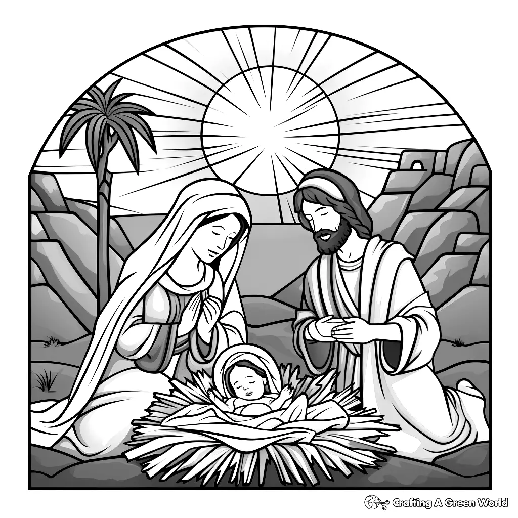 The Birth of Jesus Coloring Pages 3