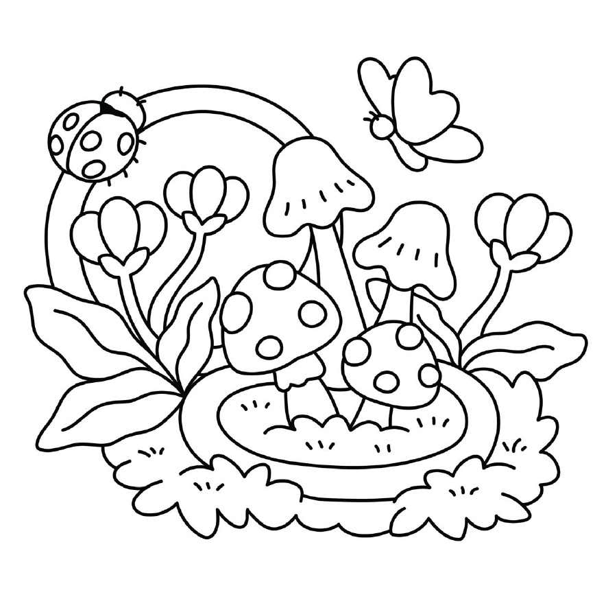 Digitale Ausmalbilder Kleine Garten 11