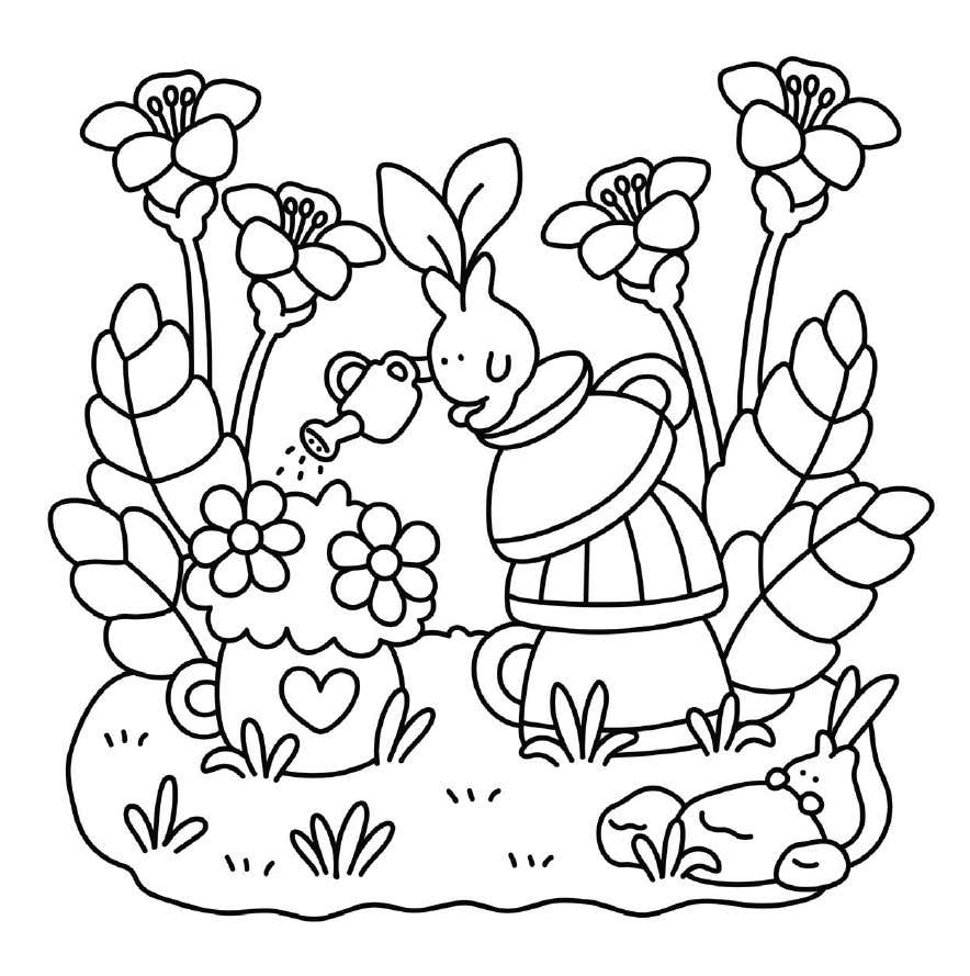 Digitale Ausmalbilder Kleine Garten 12