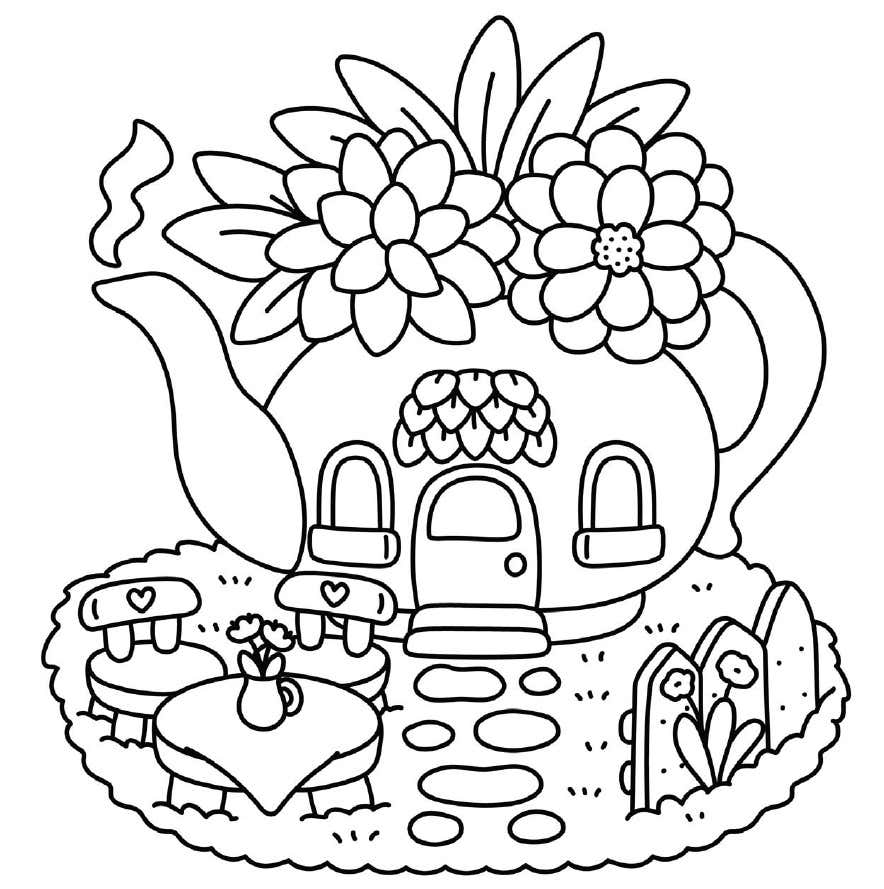 Digitale Ausmalbilder Kleine Garten 23