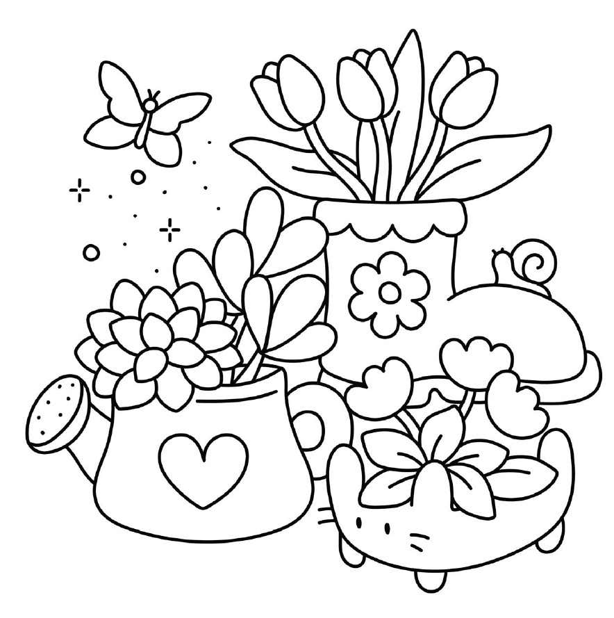 Digitale Ausmalbilder Kleine Garten 26