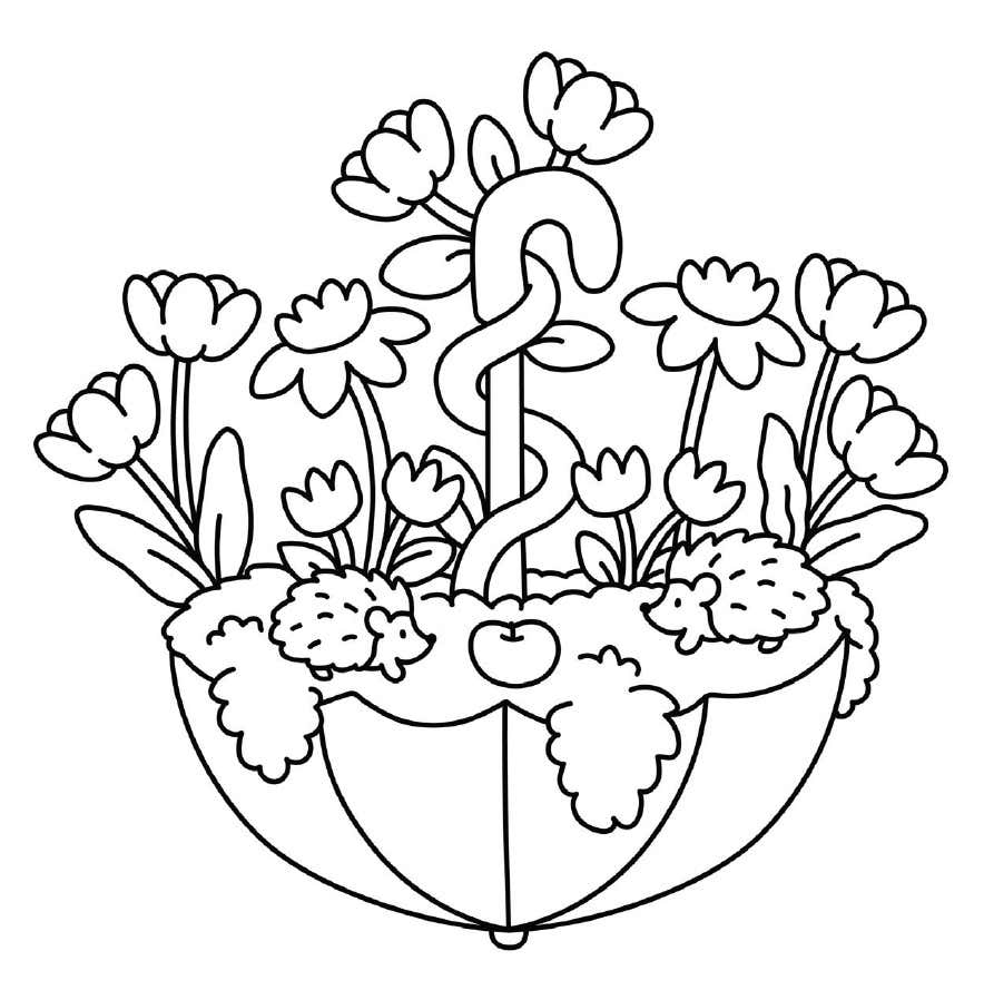 Digitale Ausmalbilder Kleine Garten 4