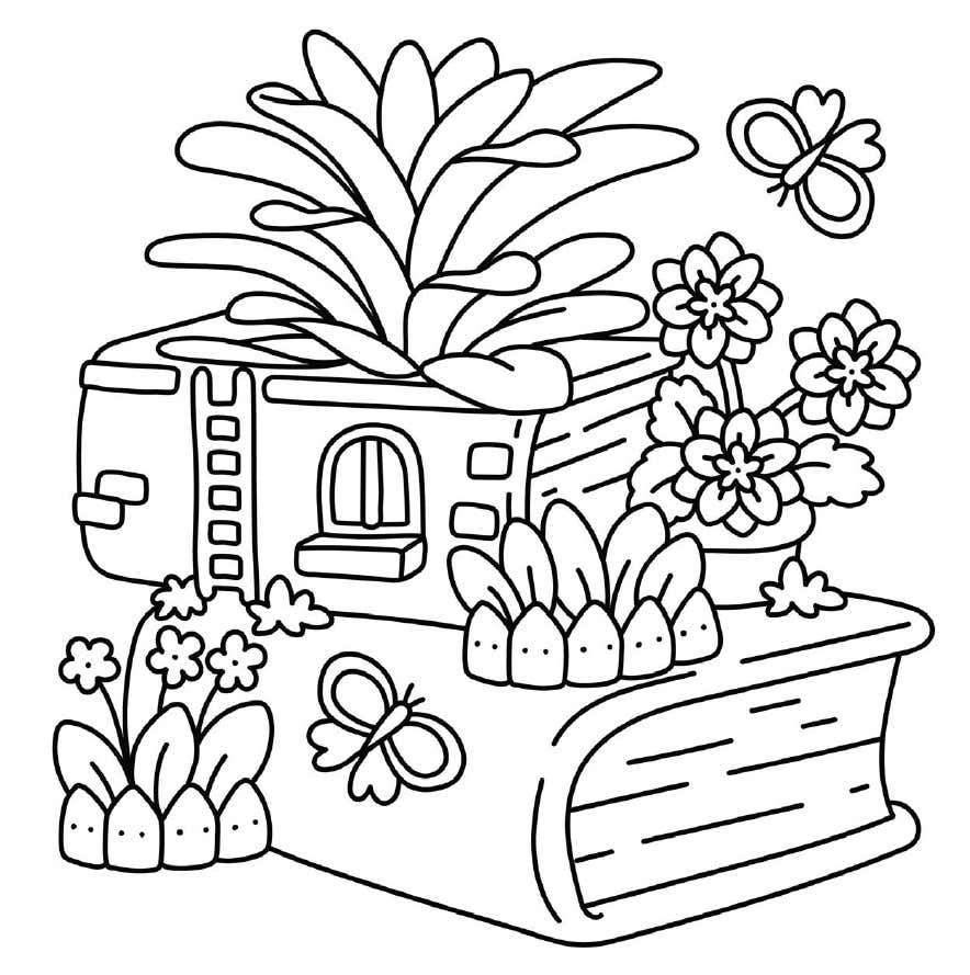 Digitale Ausmalbilder Kleine Garten 7