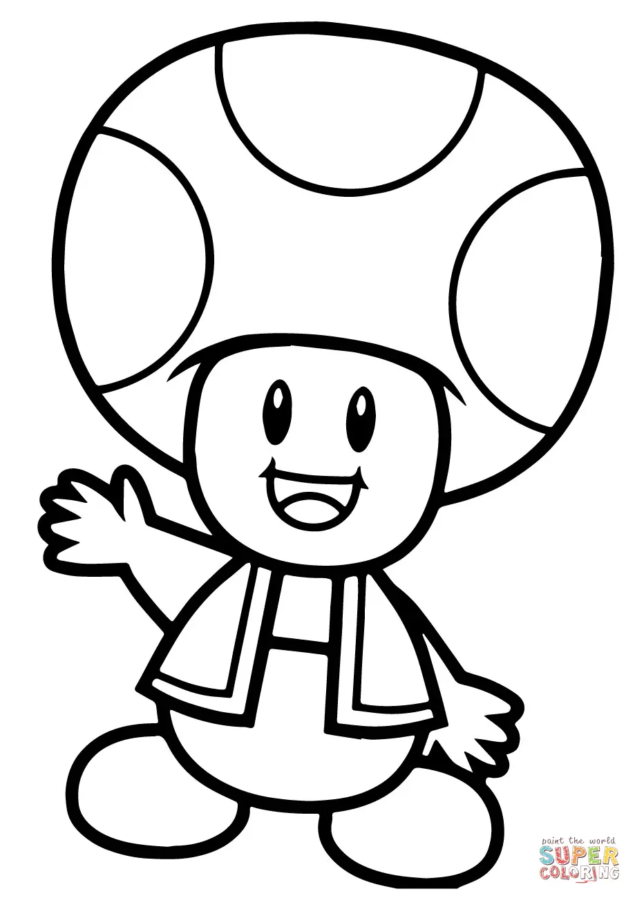 Toad Mario Coloring Pages