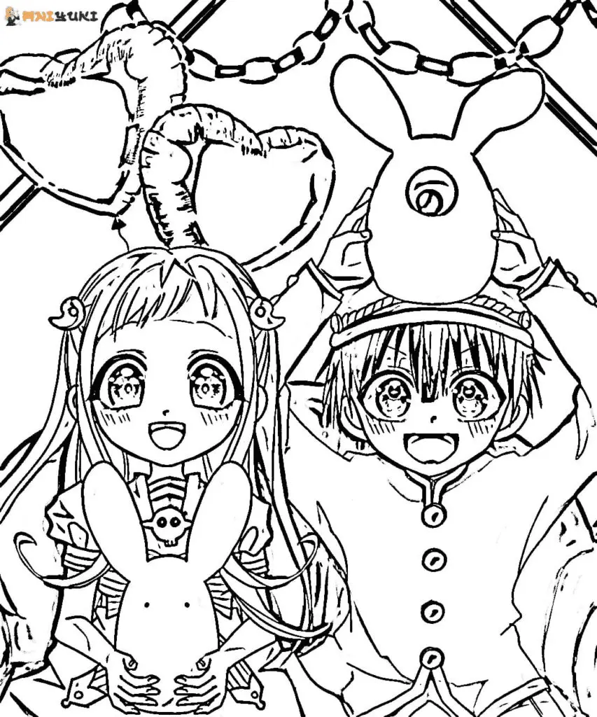 Desenhos de Hanako Kun encadernadas no banheiro Para Colorir 22