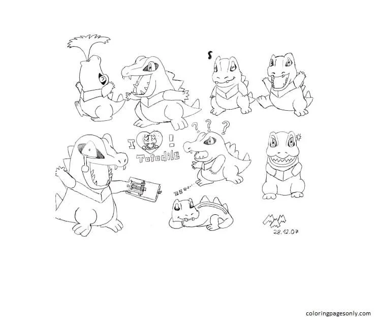 Totodile Coloring Pages 13