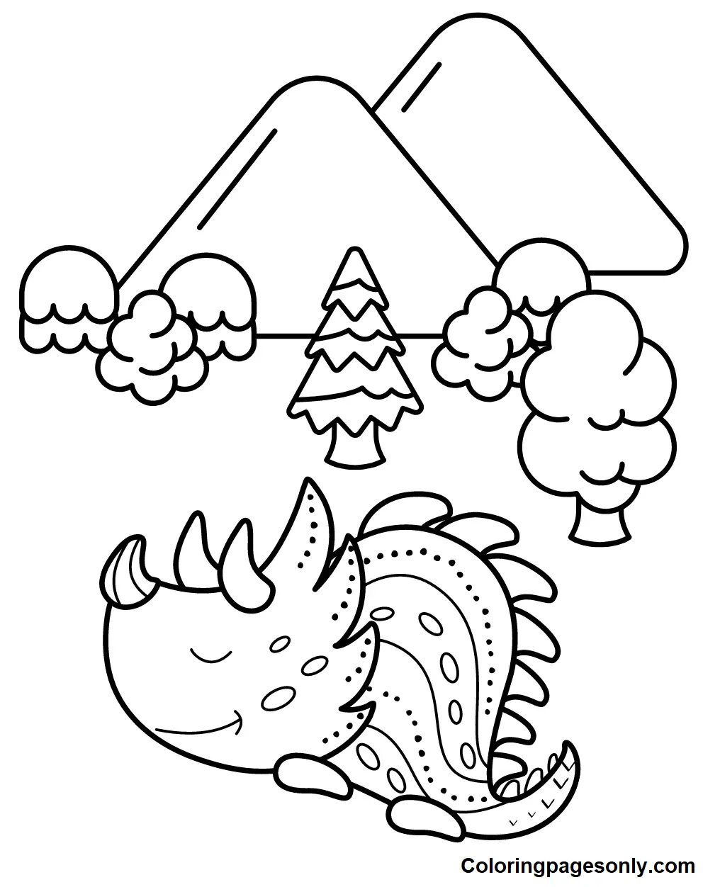 Desenhos de Triceratops Para Colorir 29