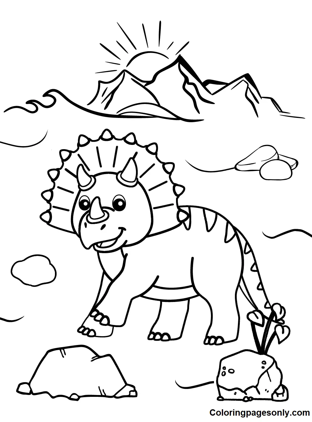 Desenhos de Triceratops Para Colorir 38