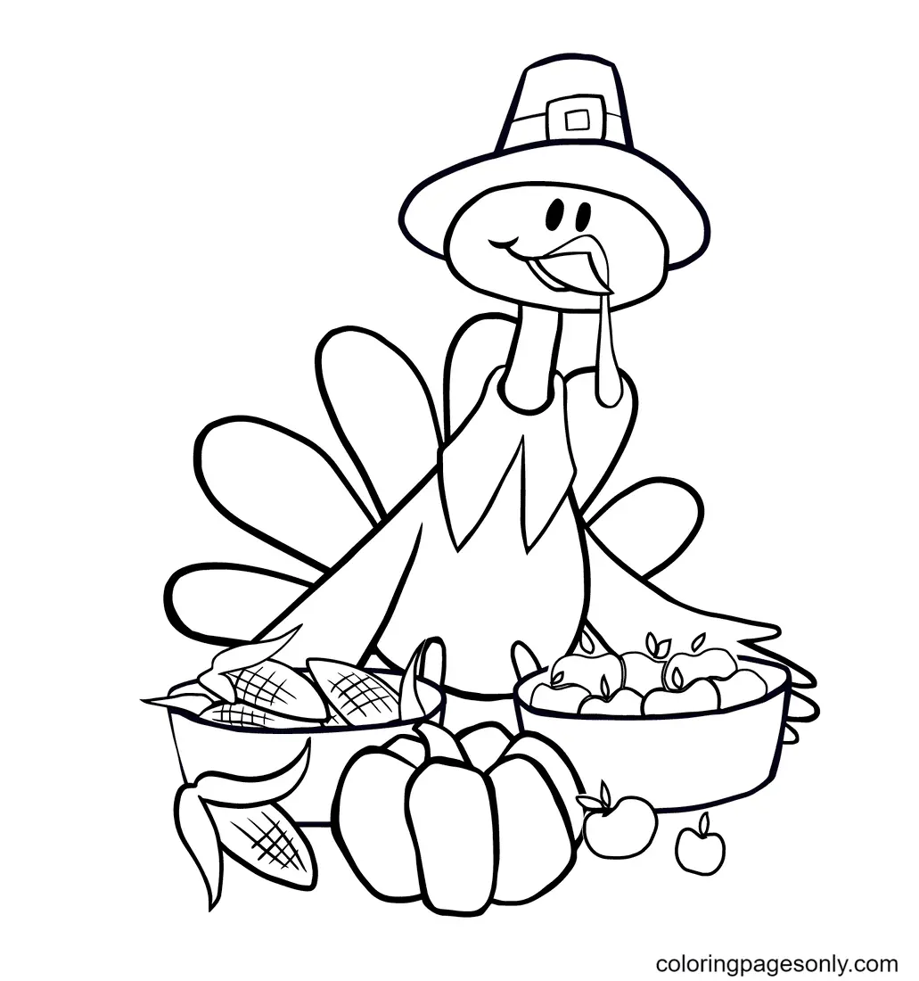 Turkey Coloring Pages 9