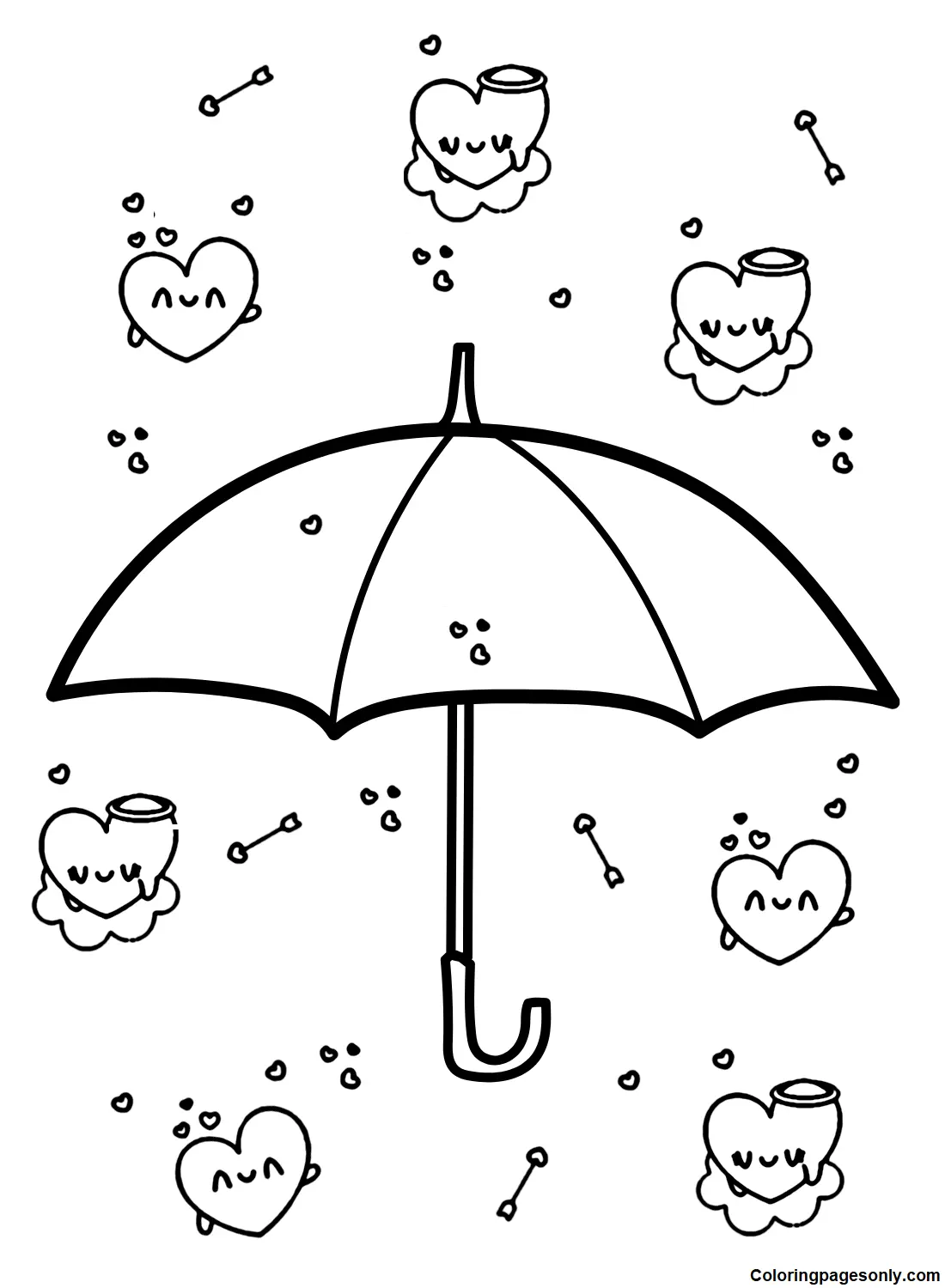 Desenhos de Guarda-Chuva Para Colorir 10