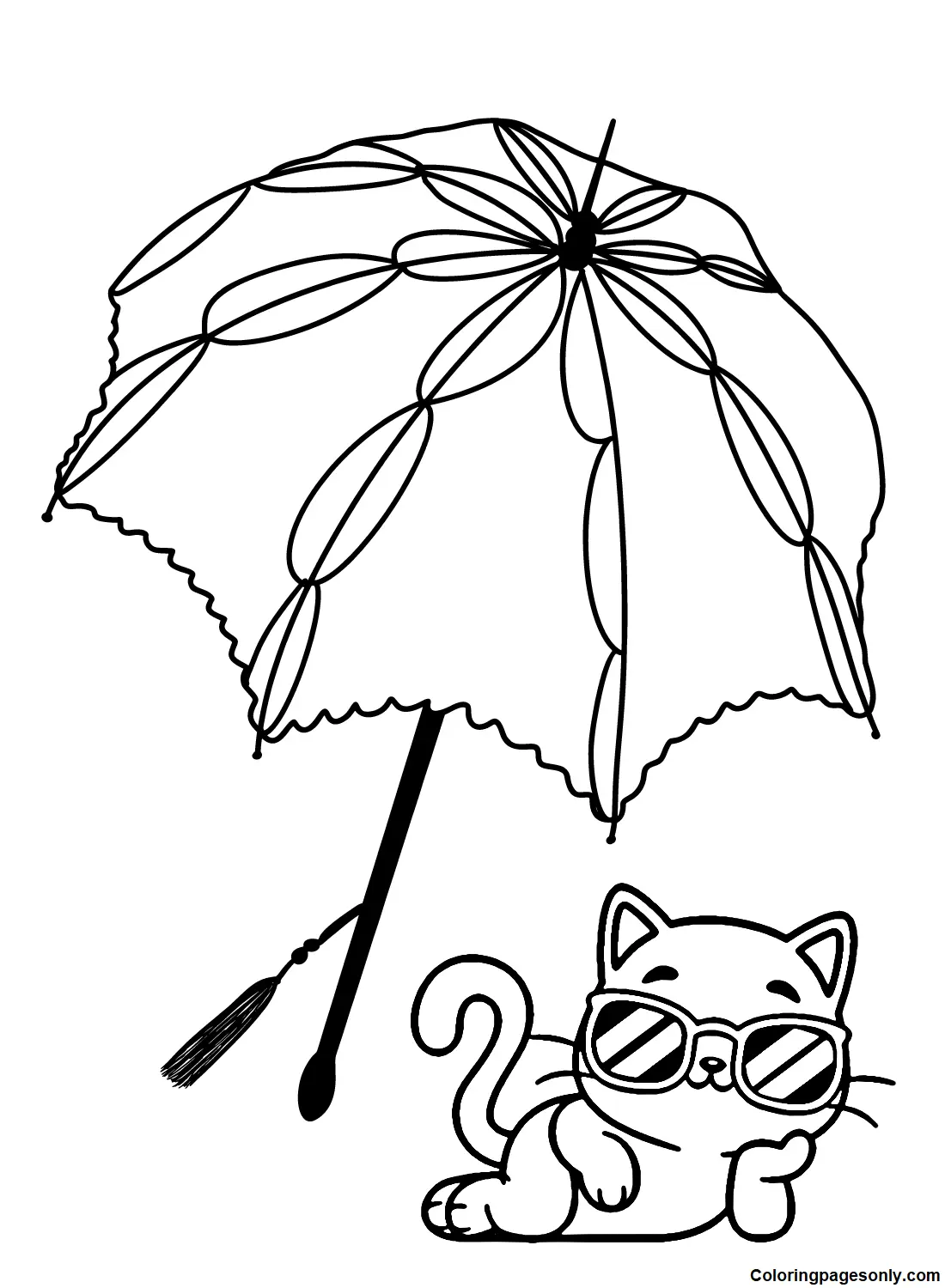 Desenhos de Guarda-Chuva Para Colorir 15