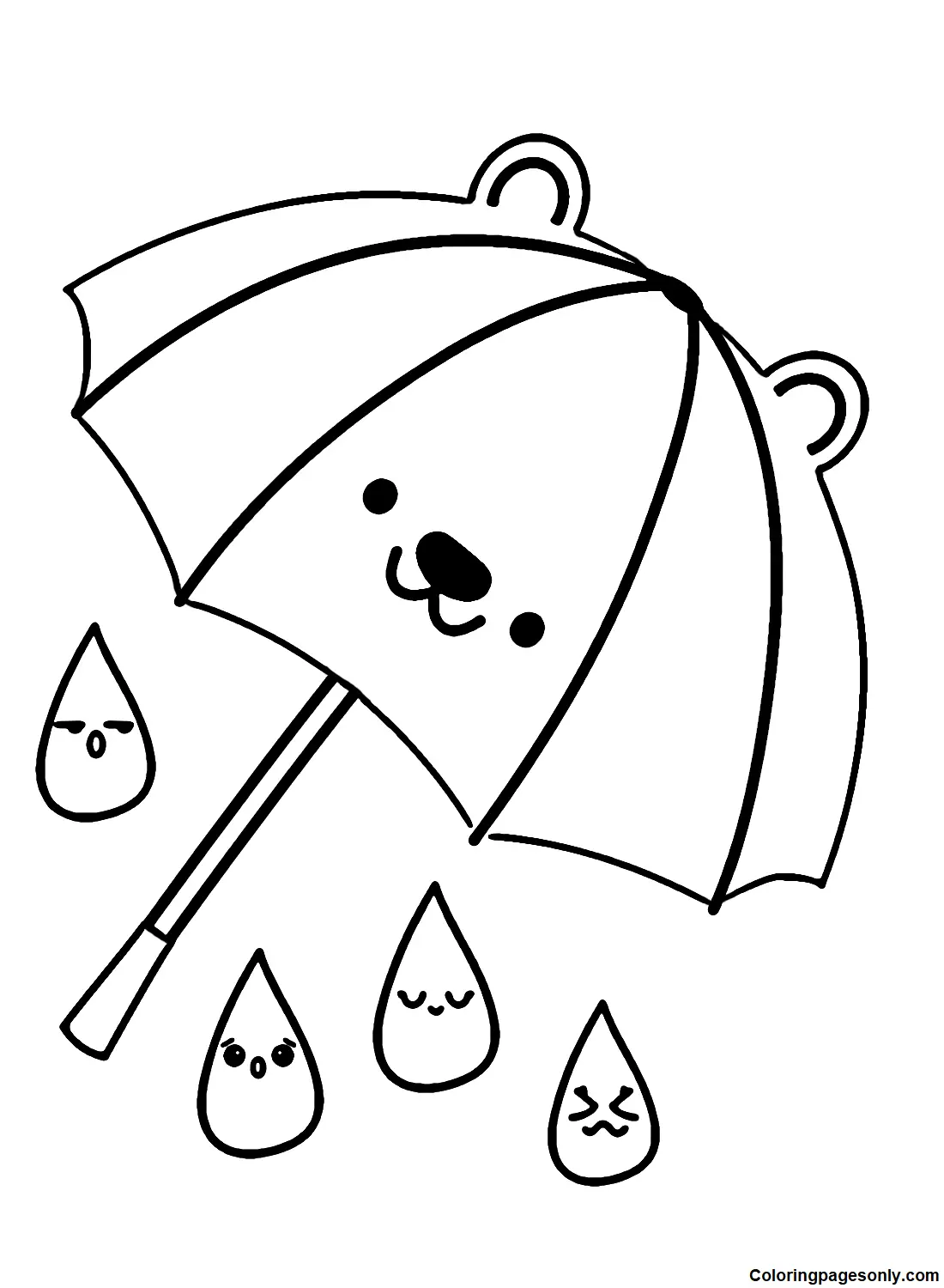 Desenhos de Guarda-Chuva Para Colorir 20