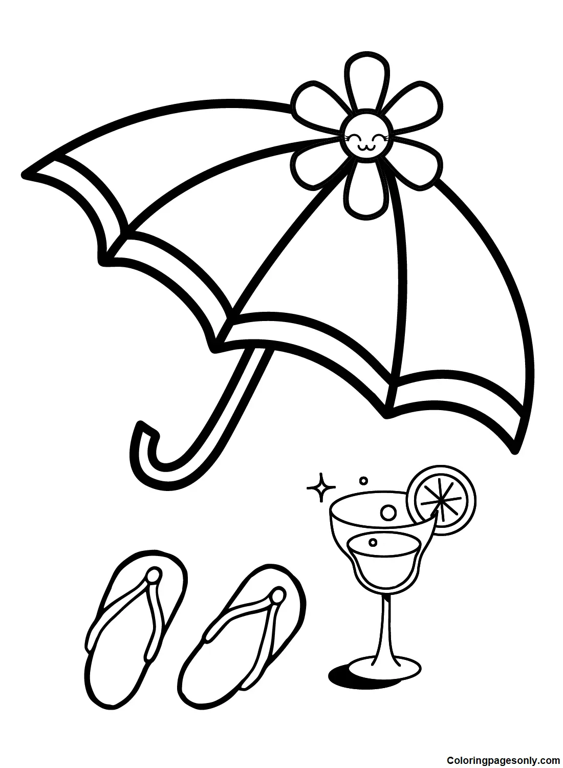 Desenhos de Guarda-Chuva Para Colorir 21