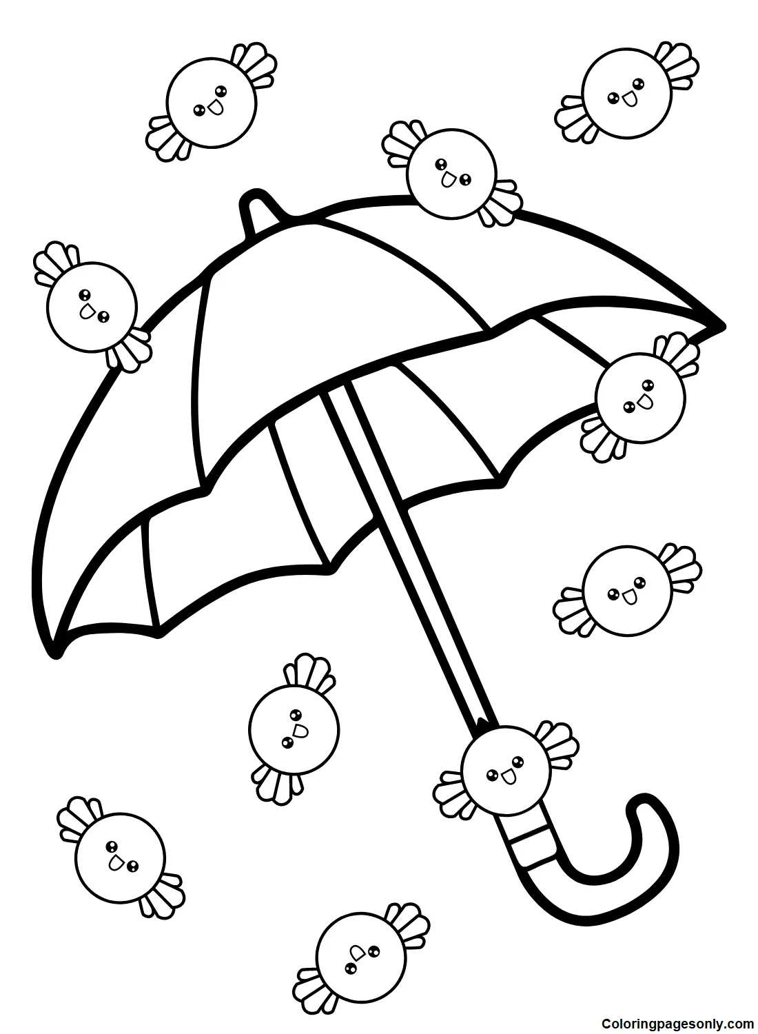 Desenhos de Guarda-Chuva Para Colorir 24