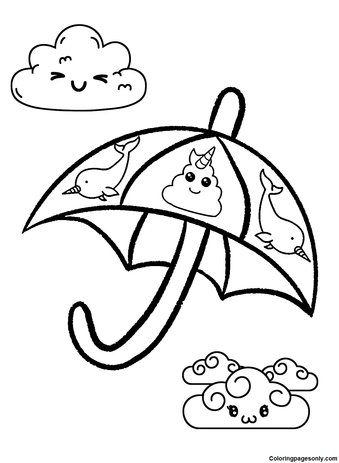 Desenhos de Guarda-Chuva Para Colorir 26