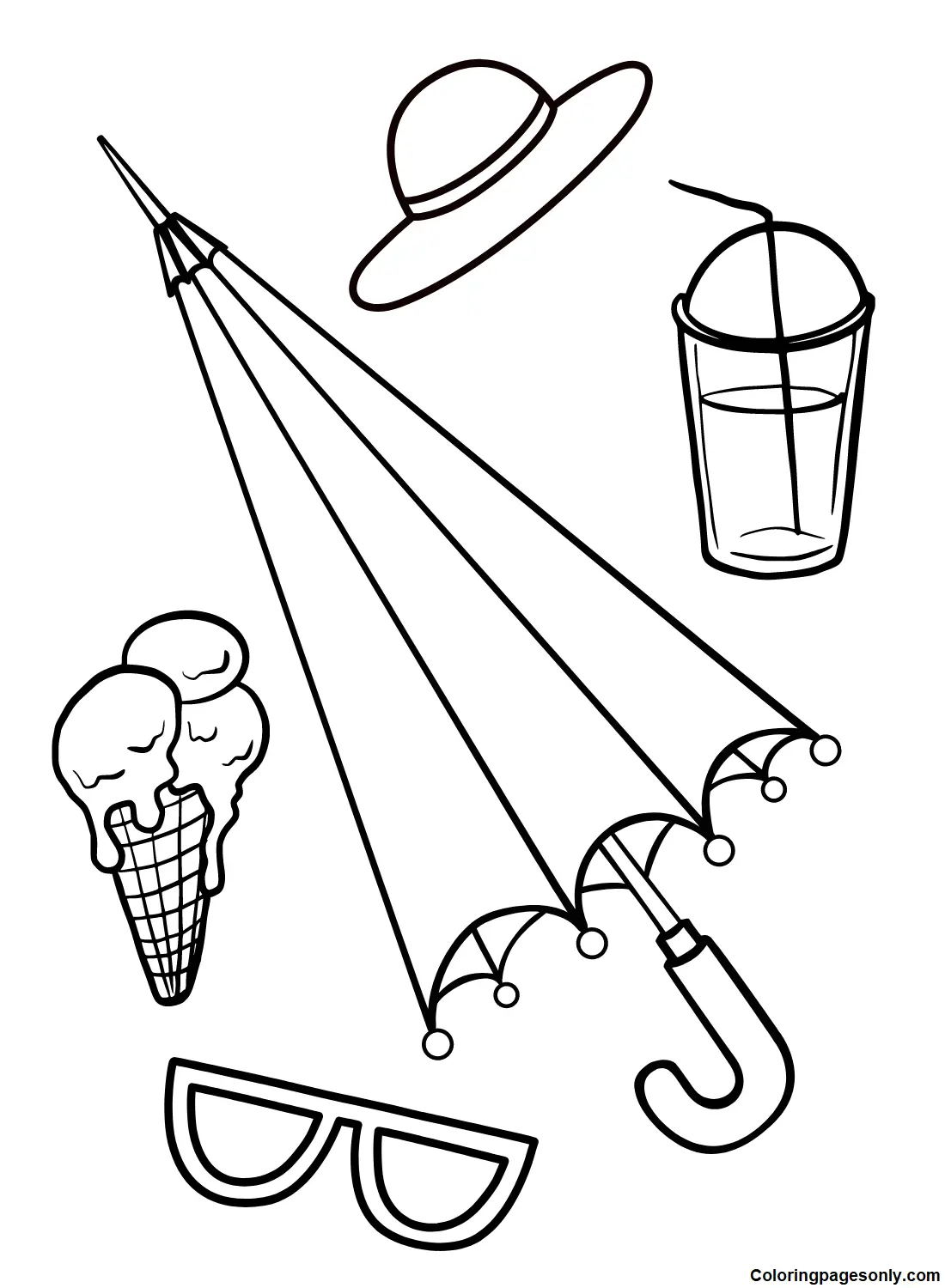 Desenhos de Guarda-Chuva Para Colorir 29