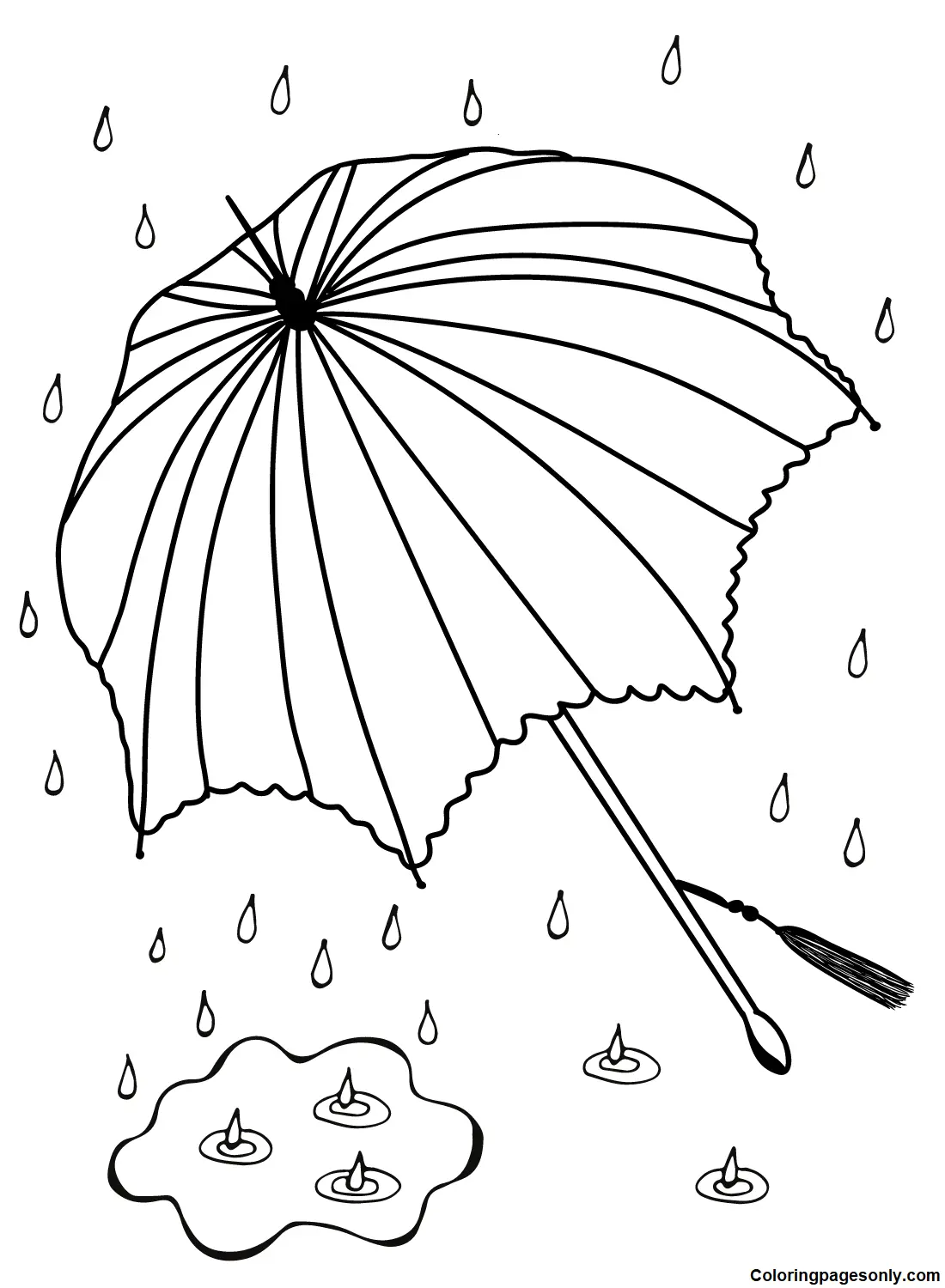 Desenhos de Guarda-Chuva Para Colorir 3