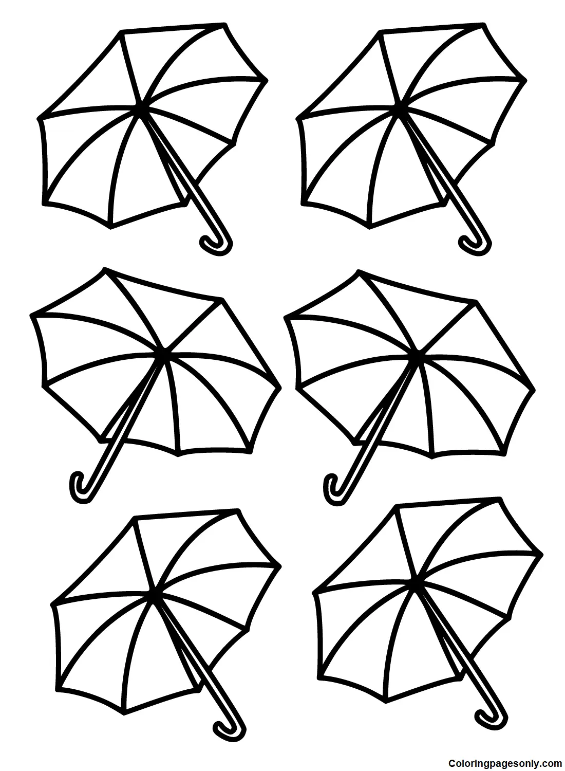 Desenhos de Guarda-Chuva Para Colorir 36