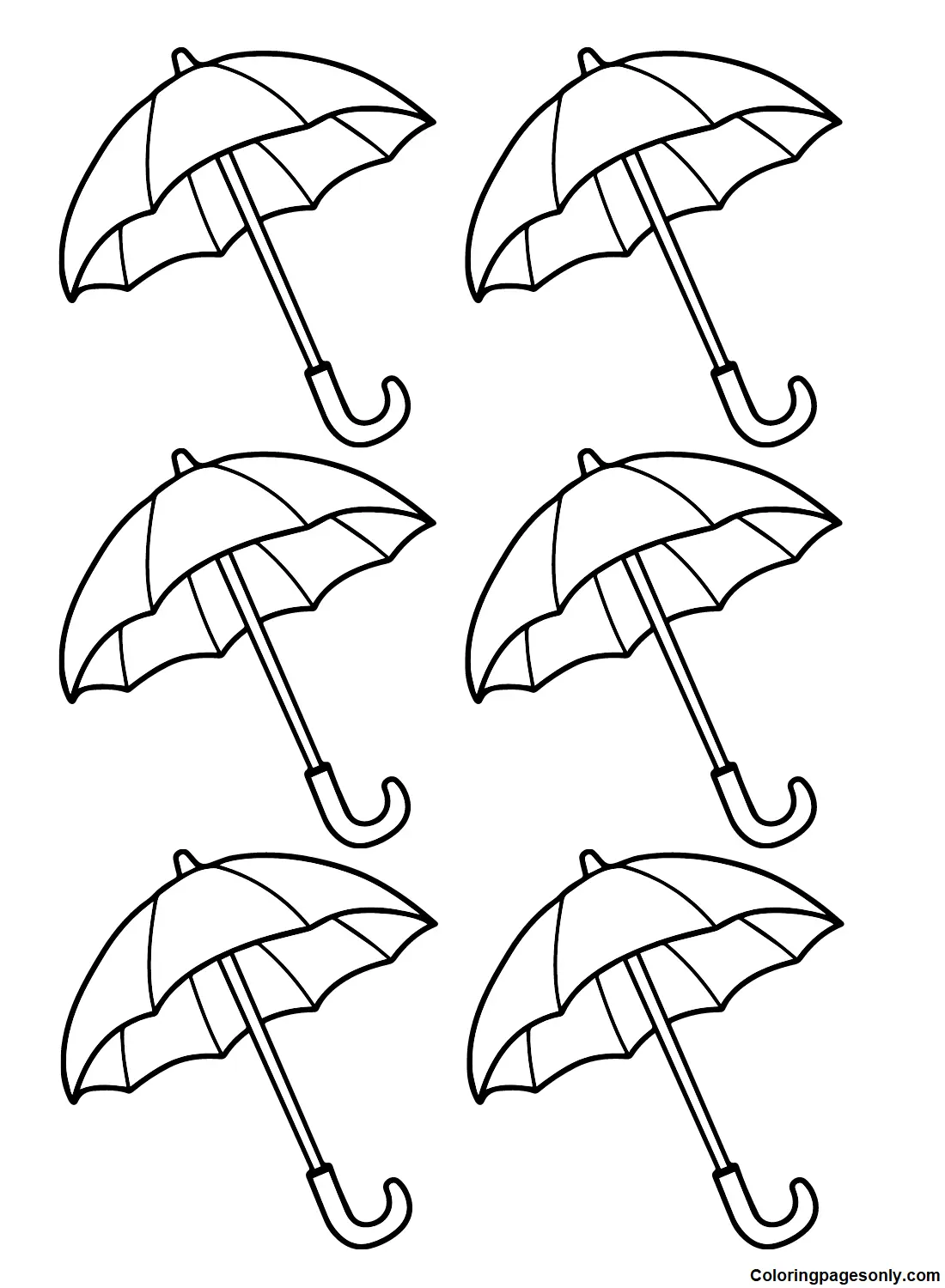 Desenhos de Guarda-Chuva Para Colorir 4