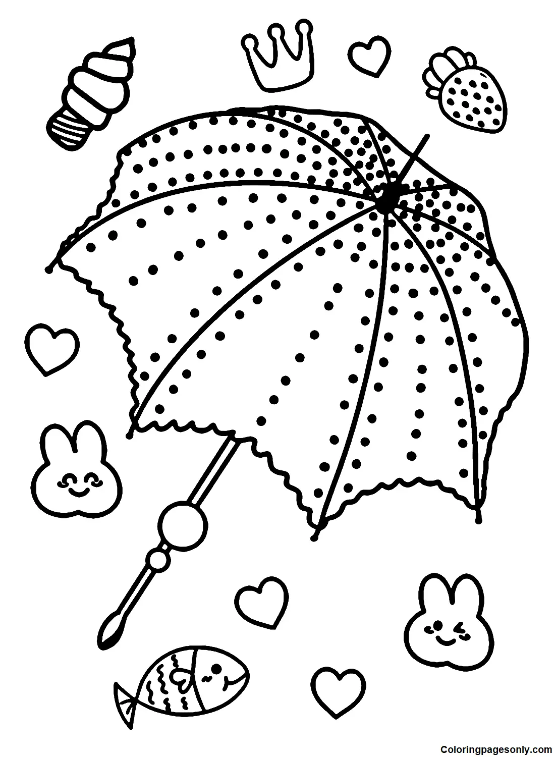 Desenhos de Guarda-Chuva Para Colorir 48