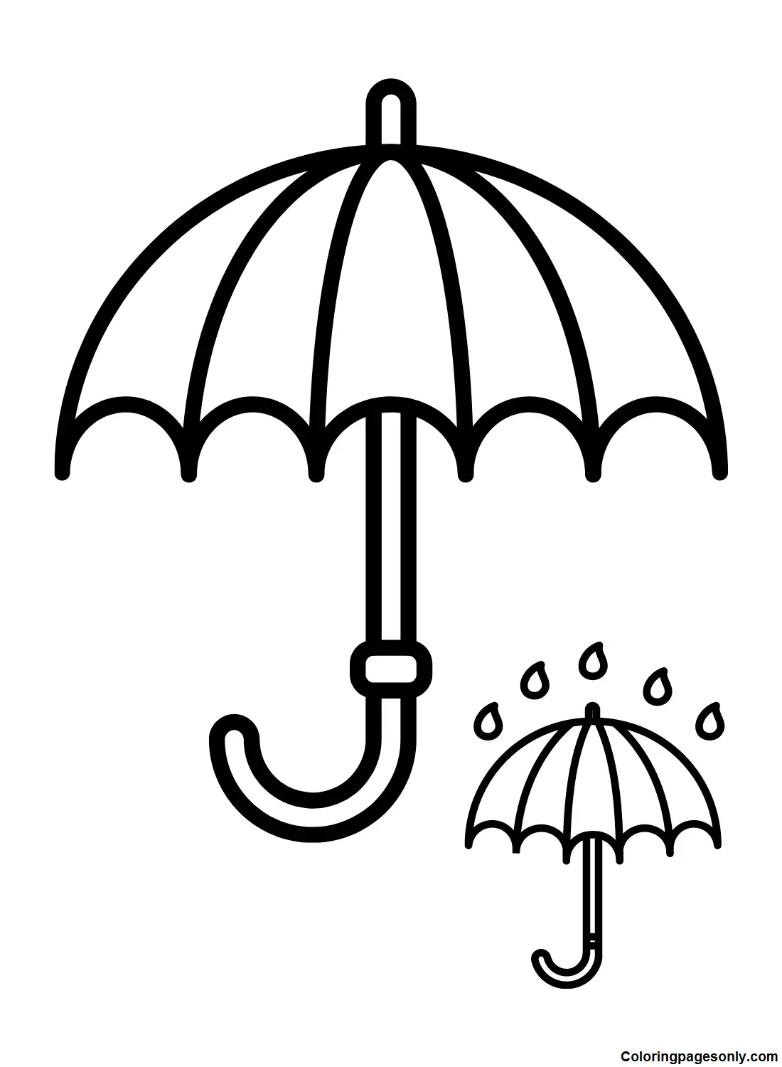 Desenhos de Guarda-Chuva Para Colorir 8