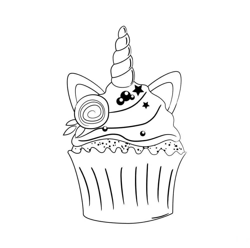 Unicorn Cake Coloring Pages 17