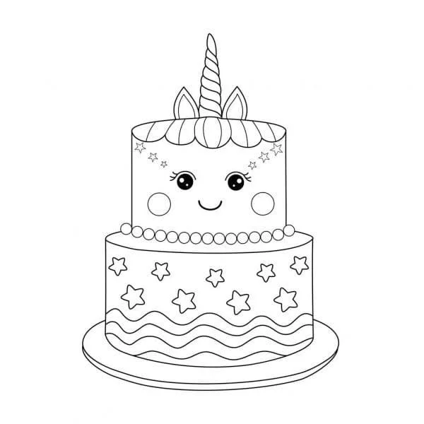 Unicorn Cake Coloring Pages 38