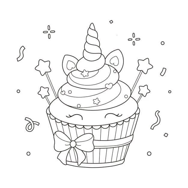 Unicorn Cake Coloring Pages 43