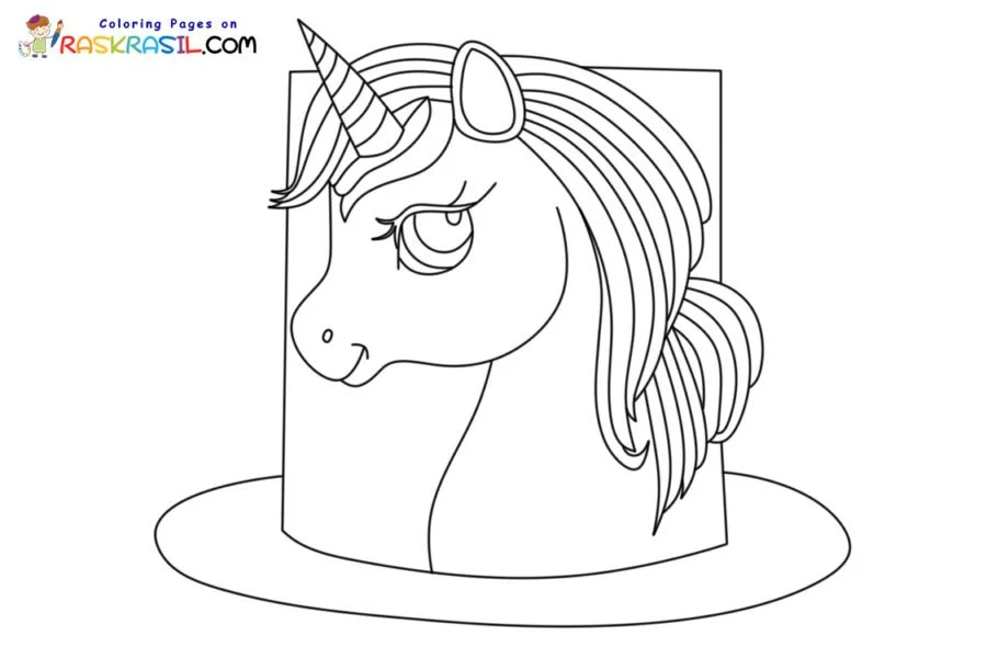 Unicorn Cake Coloring Pages 5