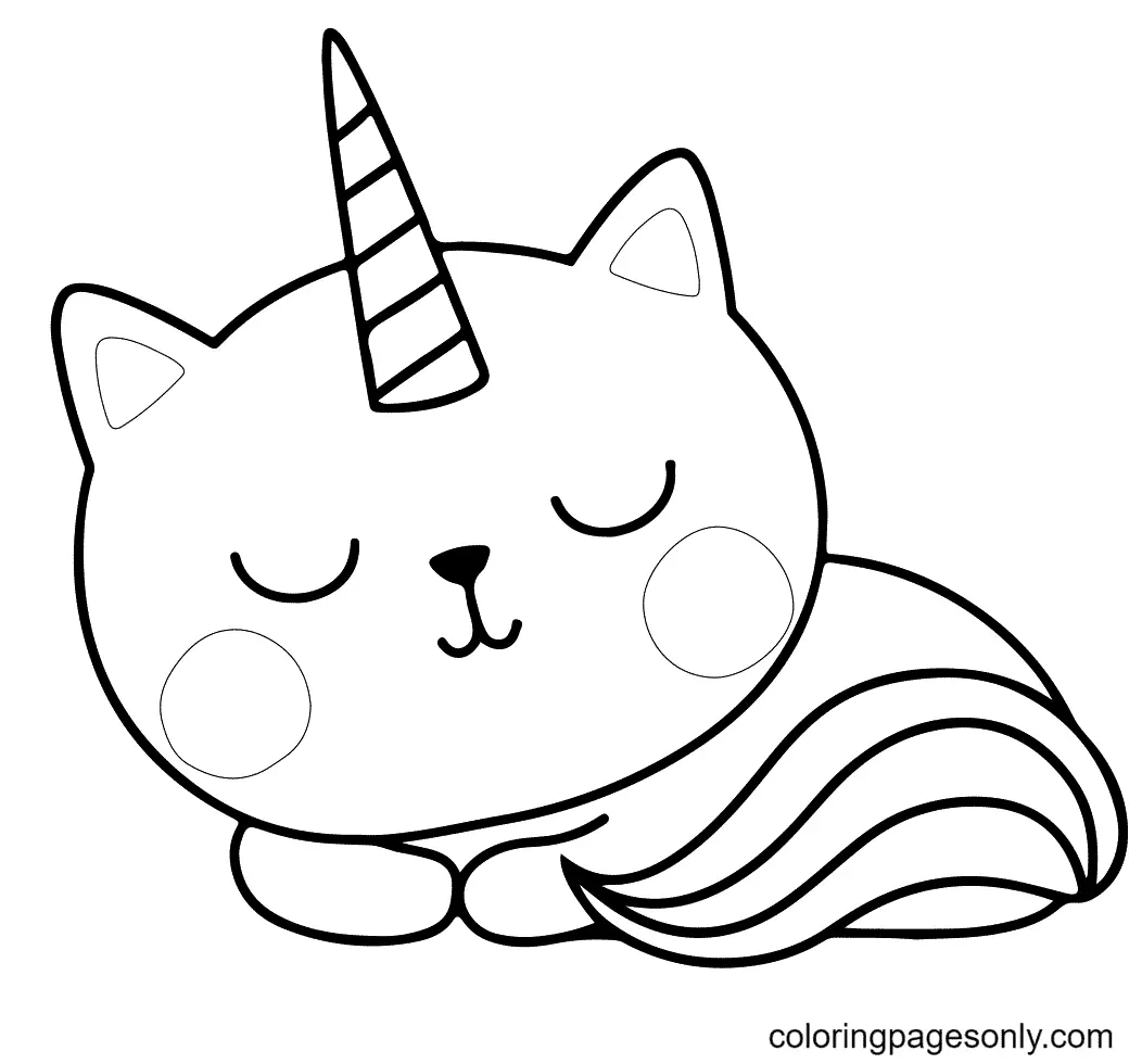 Unicorn Cat Coloring Pages 10