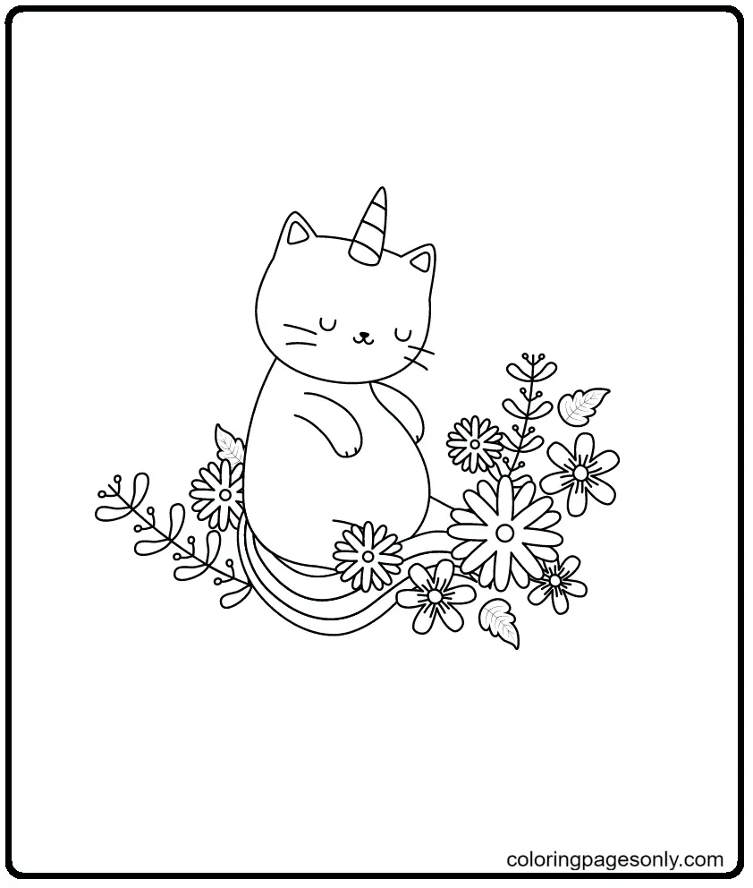 Unicorn Cat Coloring Pages 82