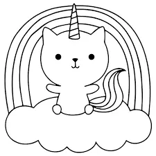 Unicorn Cat Coloring Pages 9