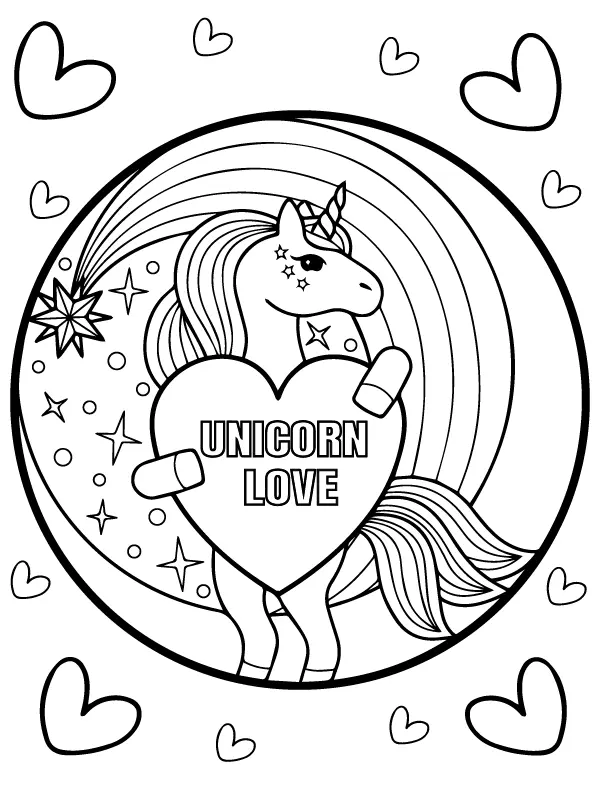 Desenhos de Unicornio Para Namorados Para Colorir 12