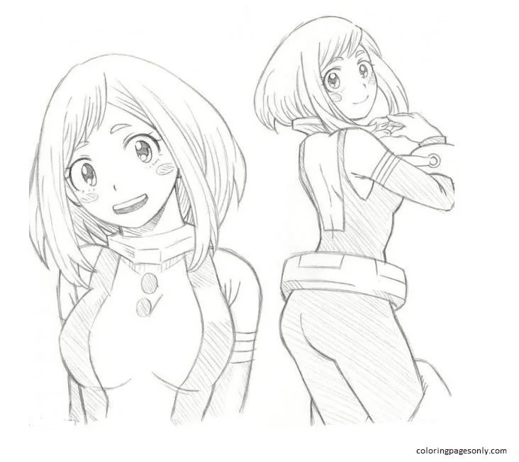 Desenhos de Uraraka Para Colorir