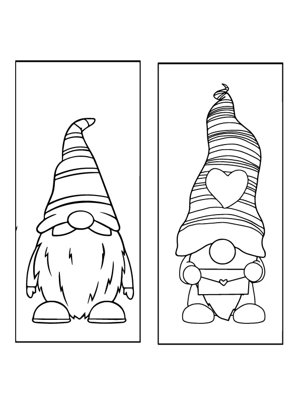 Desenhos de Gnomos Dos Namorados Para Colorir