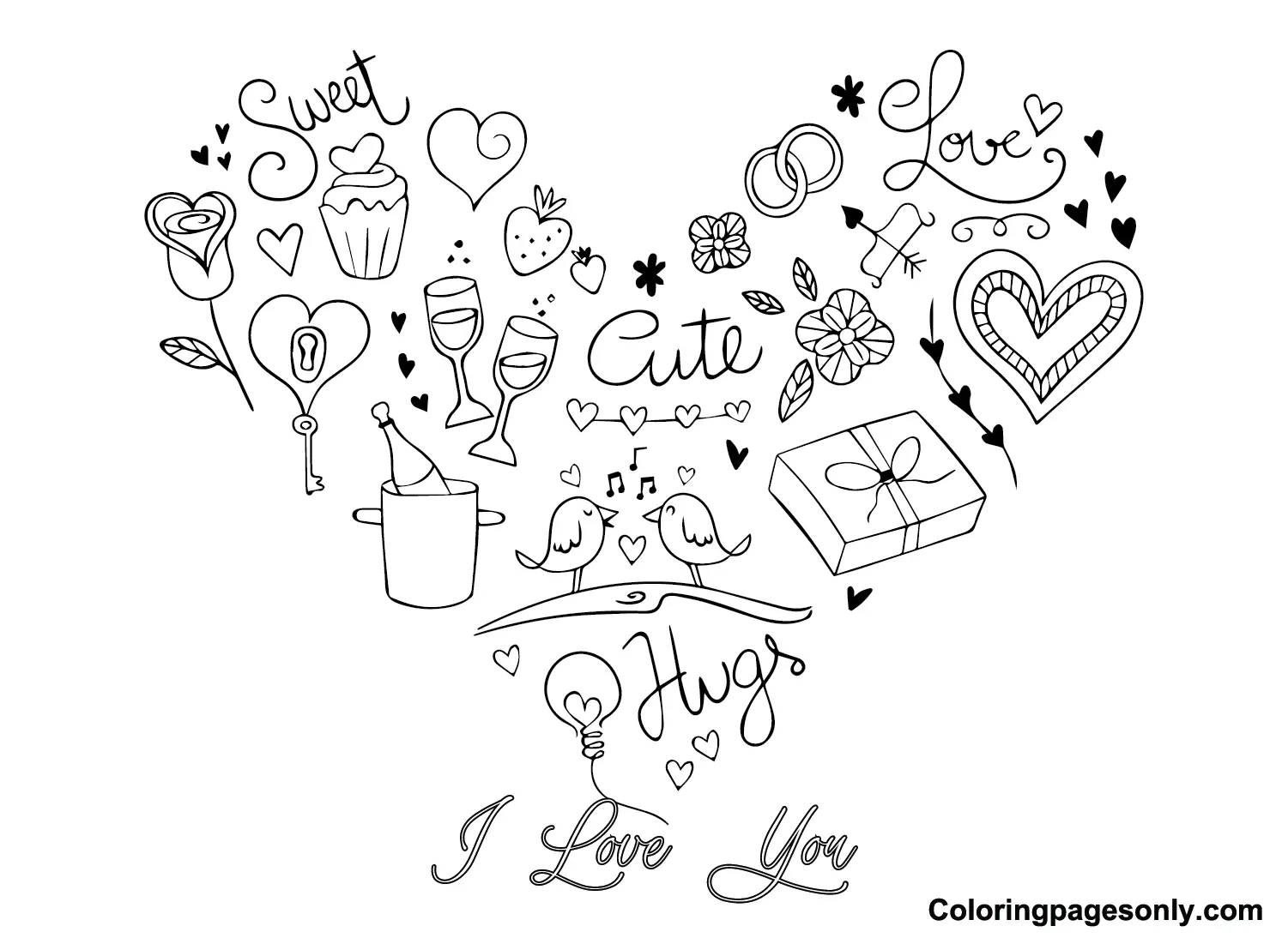 Valentines Day Cards Coloring Pages 2