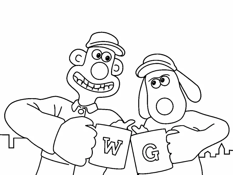 Wallace Gromit Coloring Pages 7