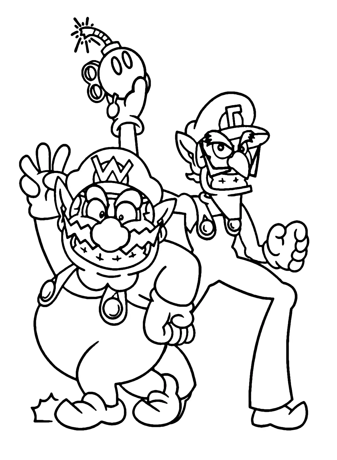 Waluigi Coloring Pages 10