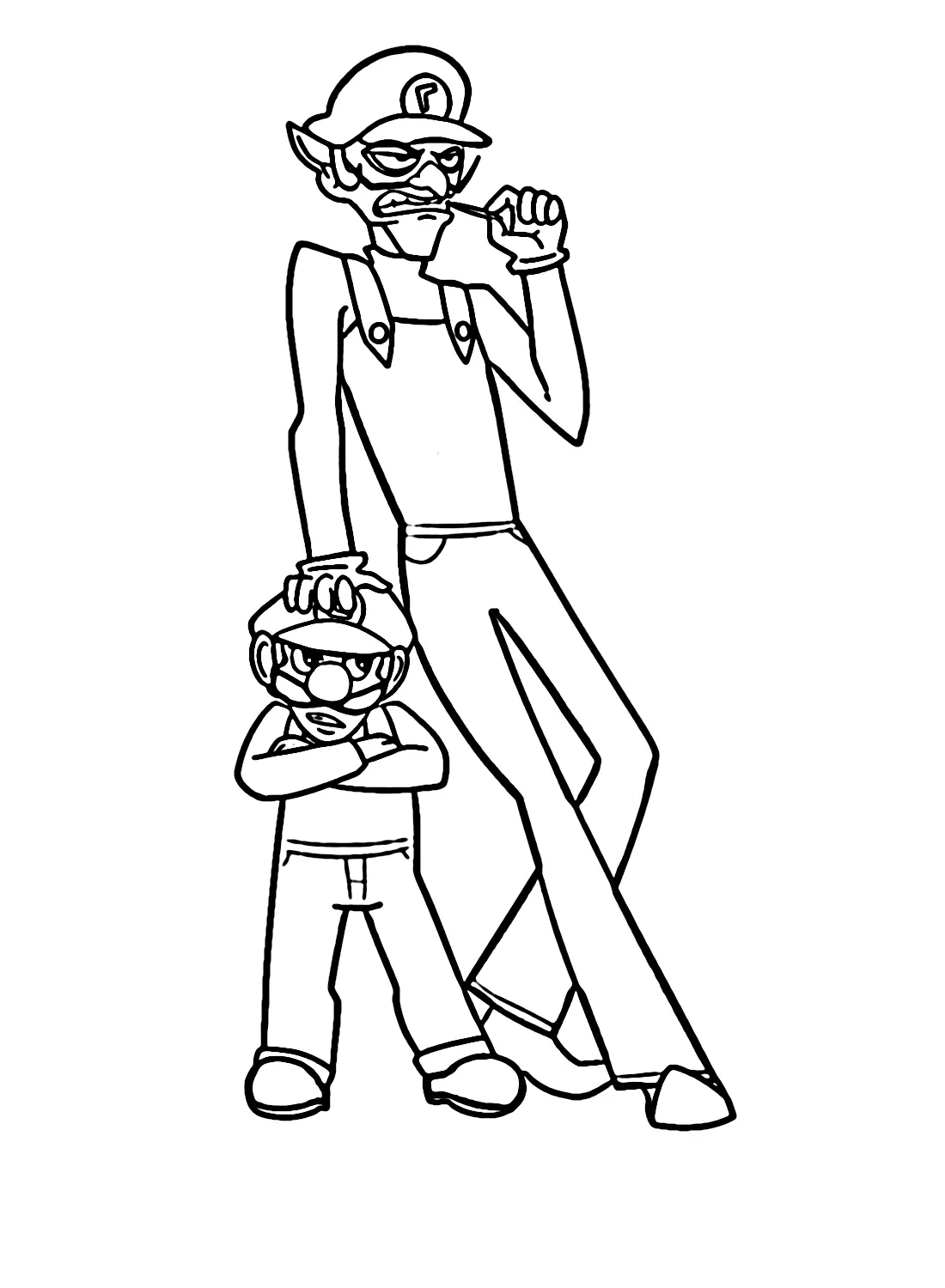 Waluigi Para Colorear