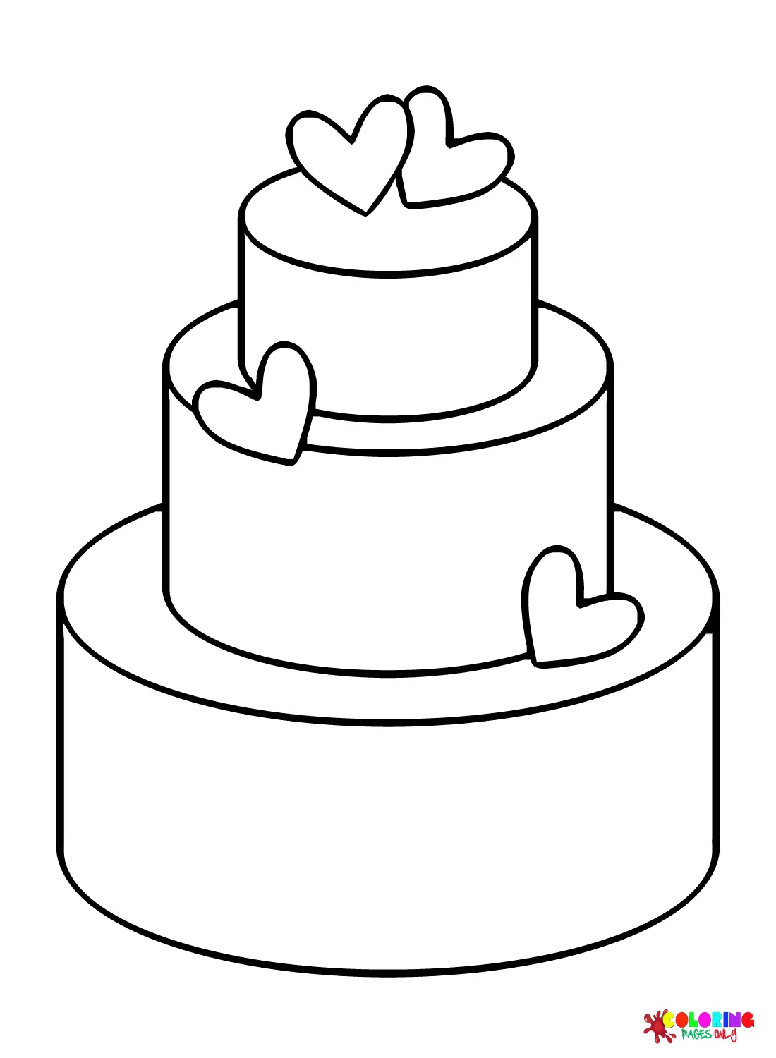 Desenhos de Bolo de Casamento Para Colorir