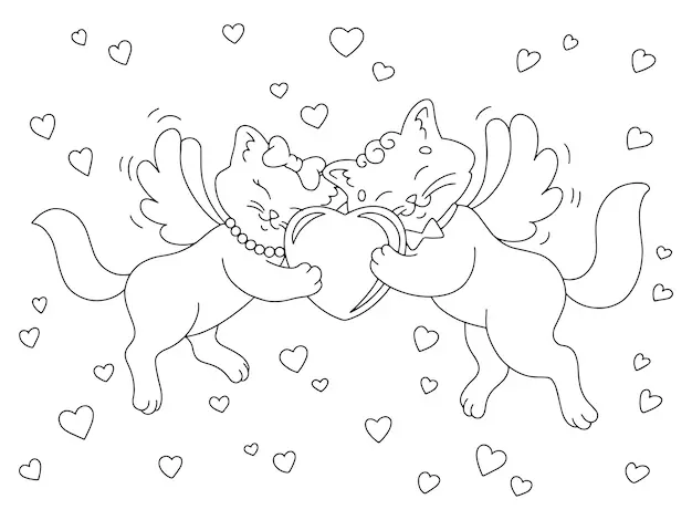 Winged Cat Coloring Pages