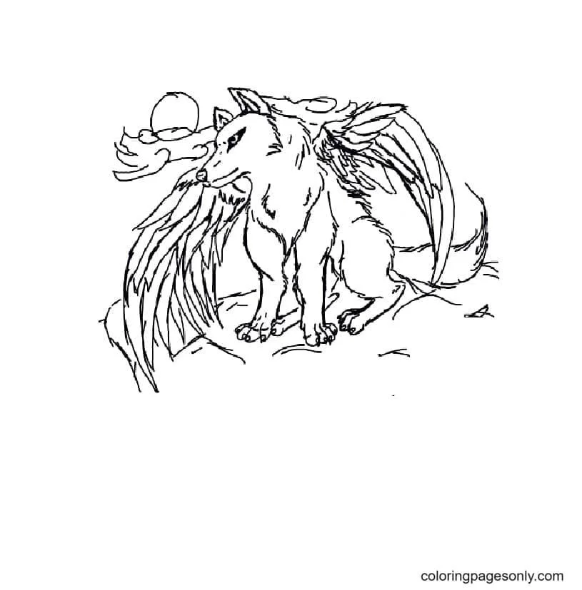 Wolf With Wings Coloring Pages 101