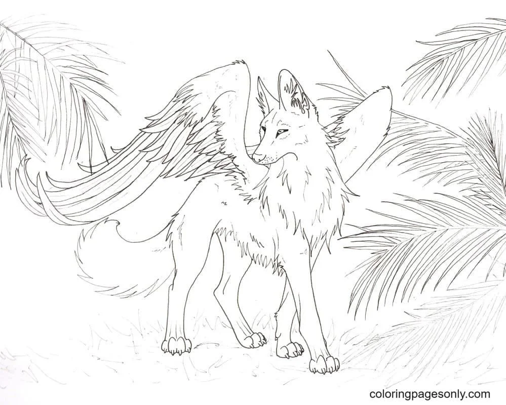 Wolf With Wings Coloring Pages 69