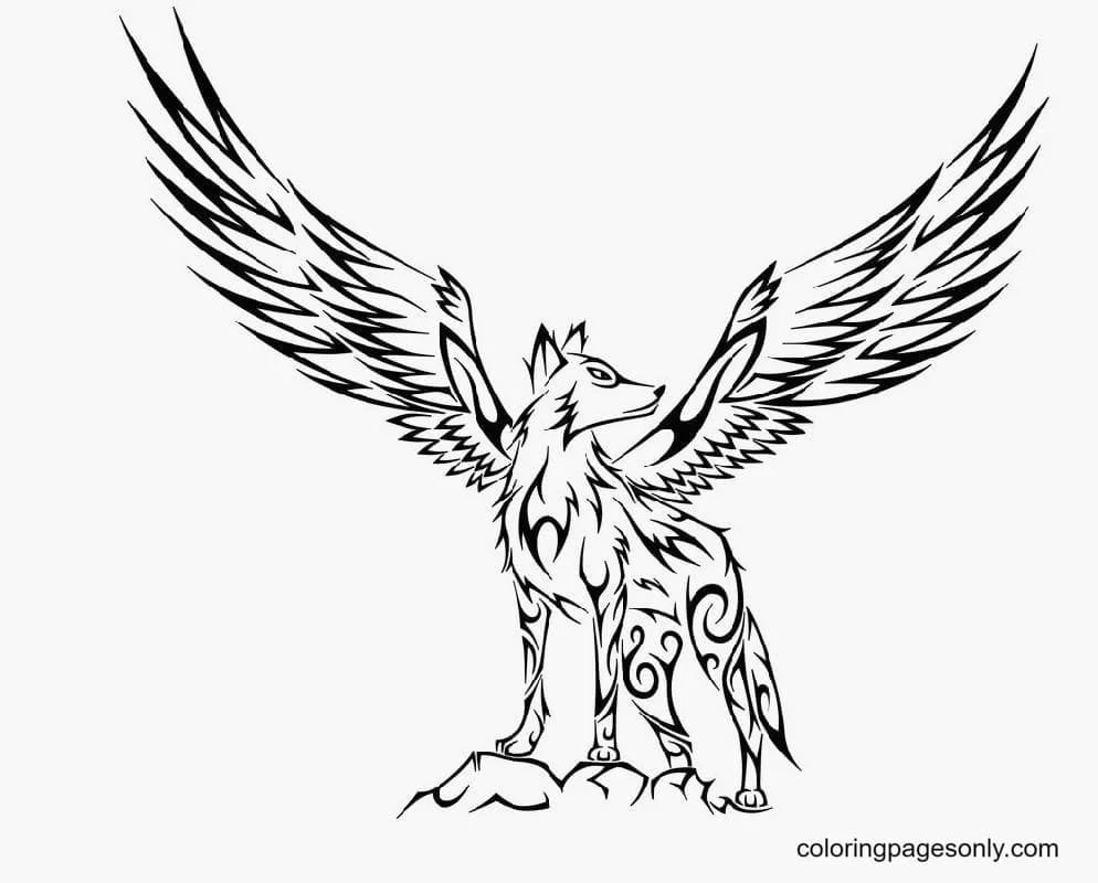 Wolf With Wings Coloring Pages 70