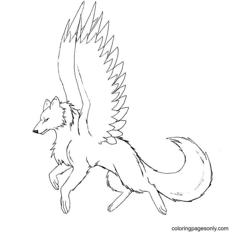 Wolf With Wings Coloring Pages 75